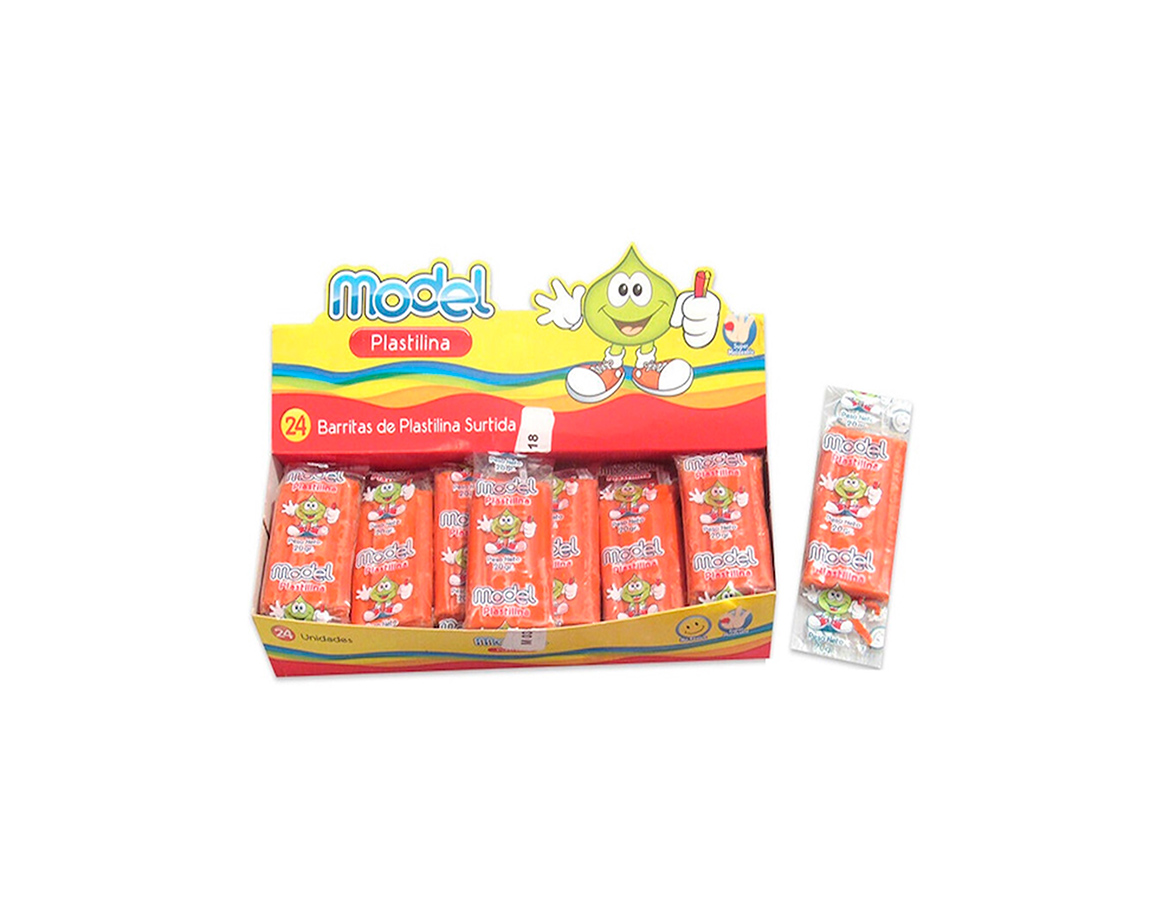 PLASTILINA MODEL CAJA x24 BARRAS NARANJA