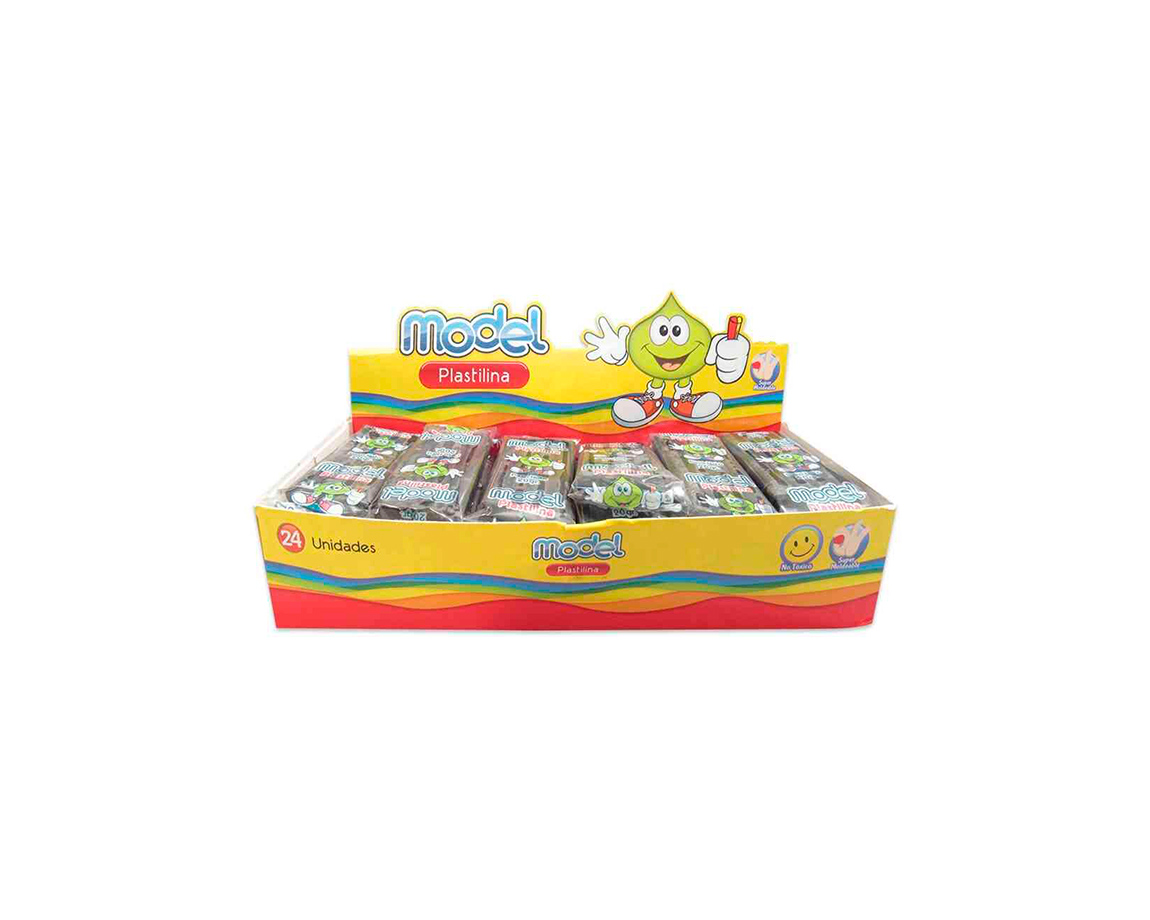 PLASTILINA MODEL CAJA x24 BARRAS NEGRO