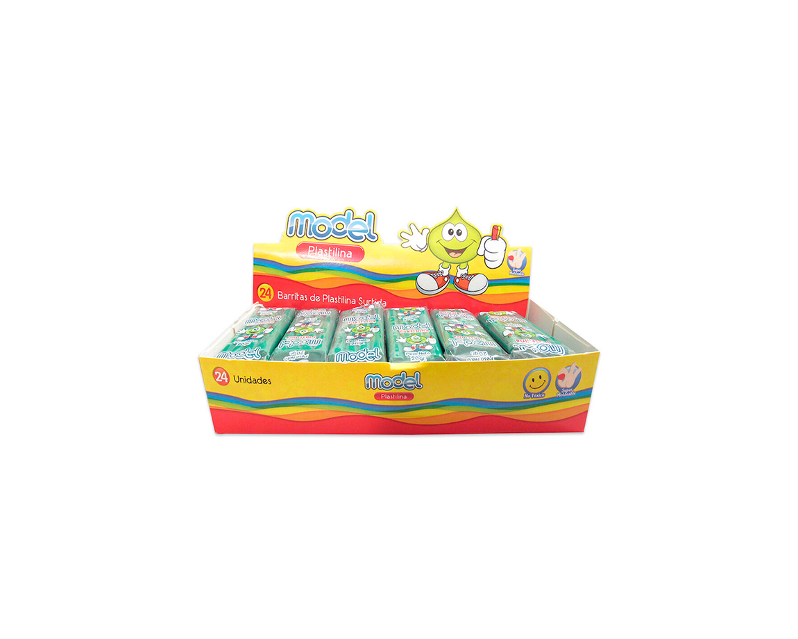 PLASTILINA MODEL CAJA x24 BARRAS VERDE