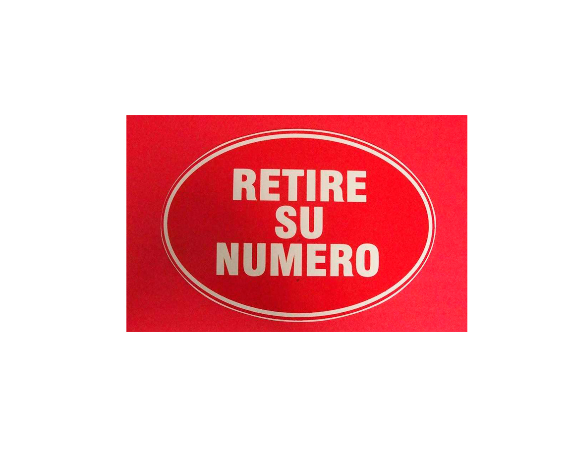 PORTARROLLOS DE TURNO CARTEL GDE RETIRE NUMERO