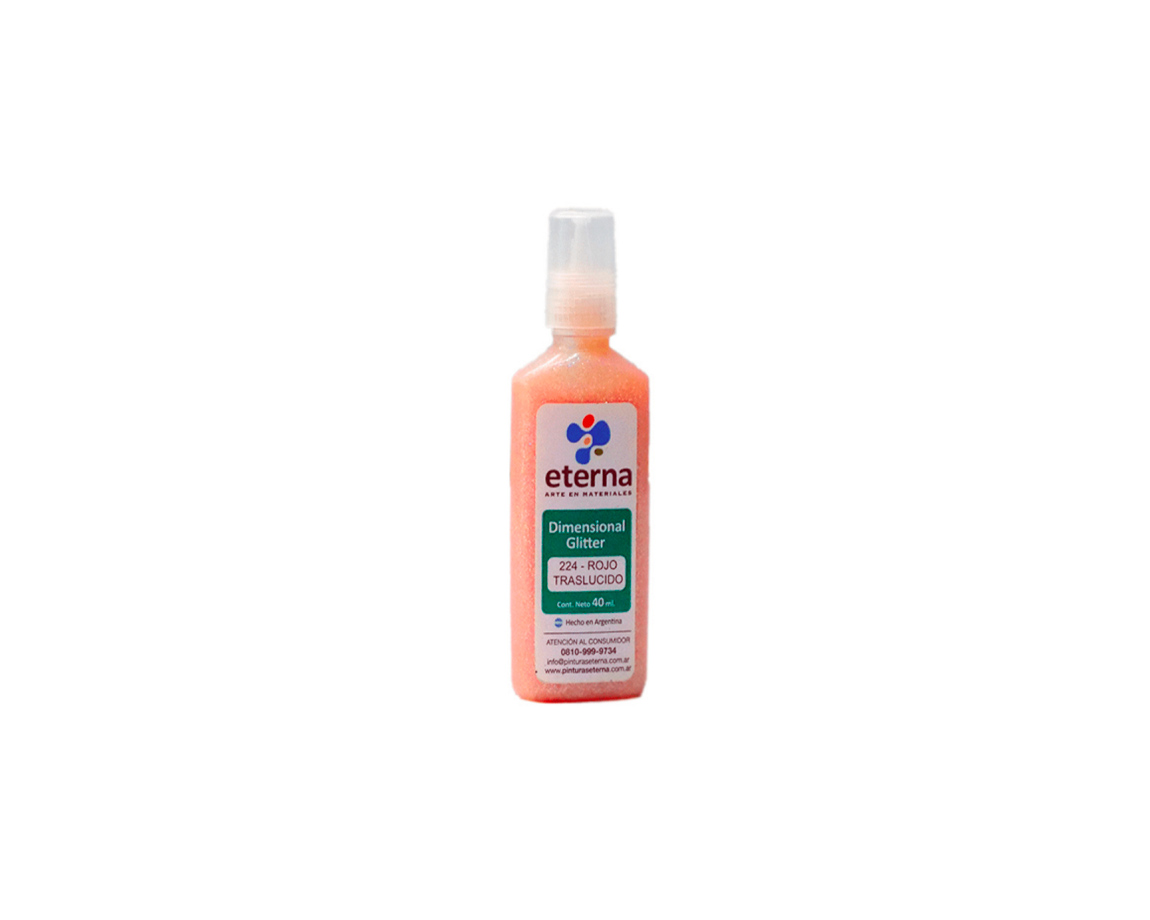 PINTURA ETERNA DIMENSIONAL 40 ML 224 GLITTER ROJO TRASL