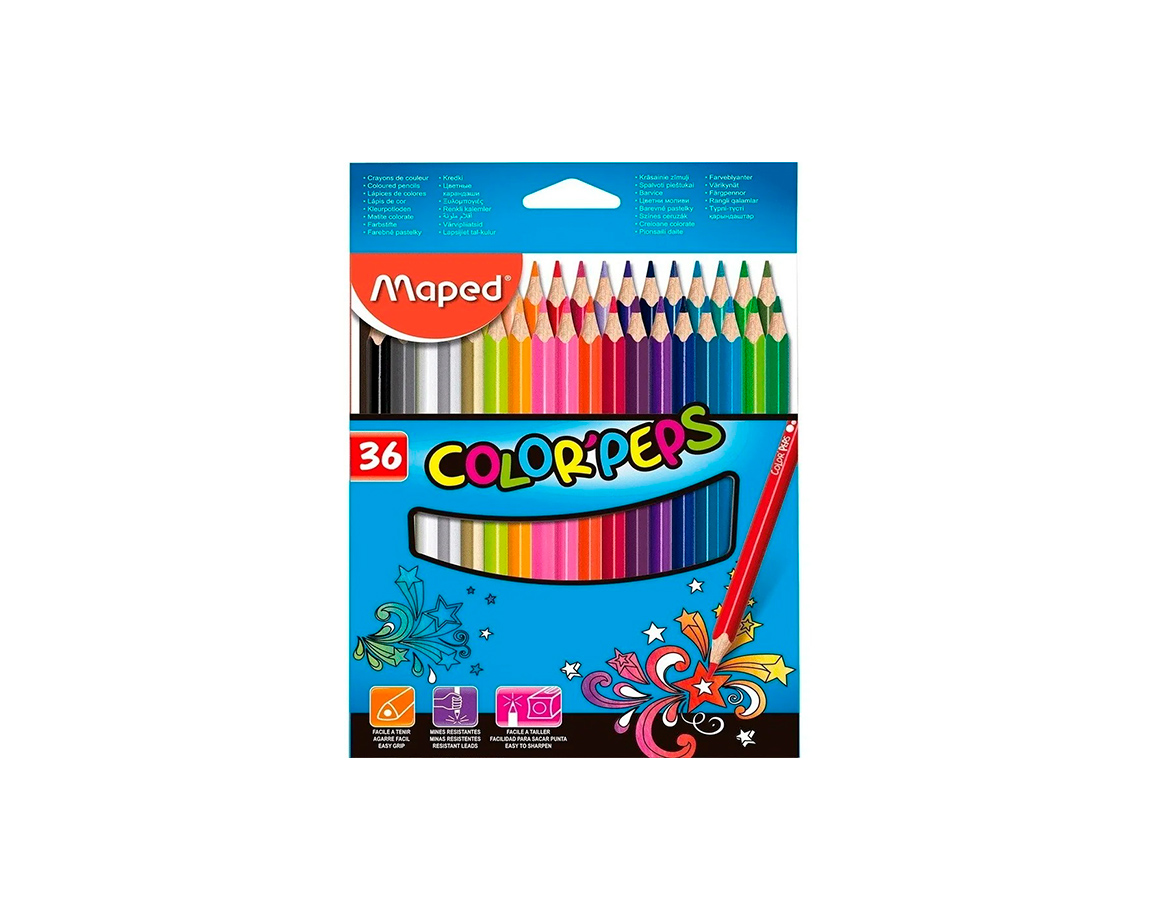 PINTURITAS MAPED COLOR PEPS x36 U. LARGOS