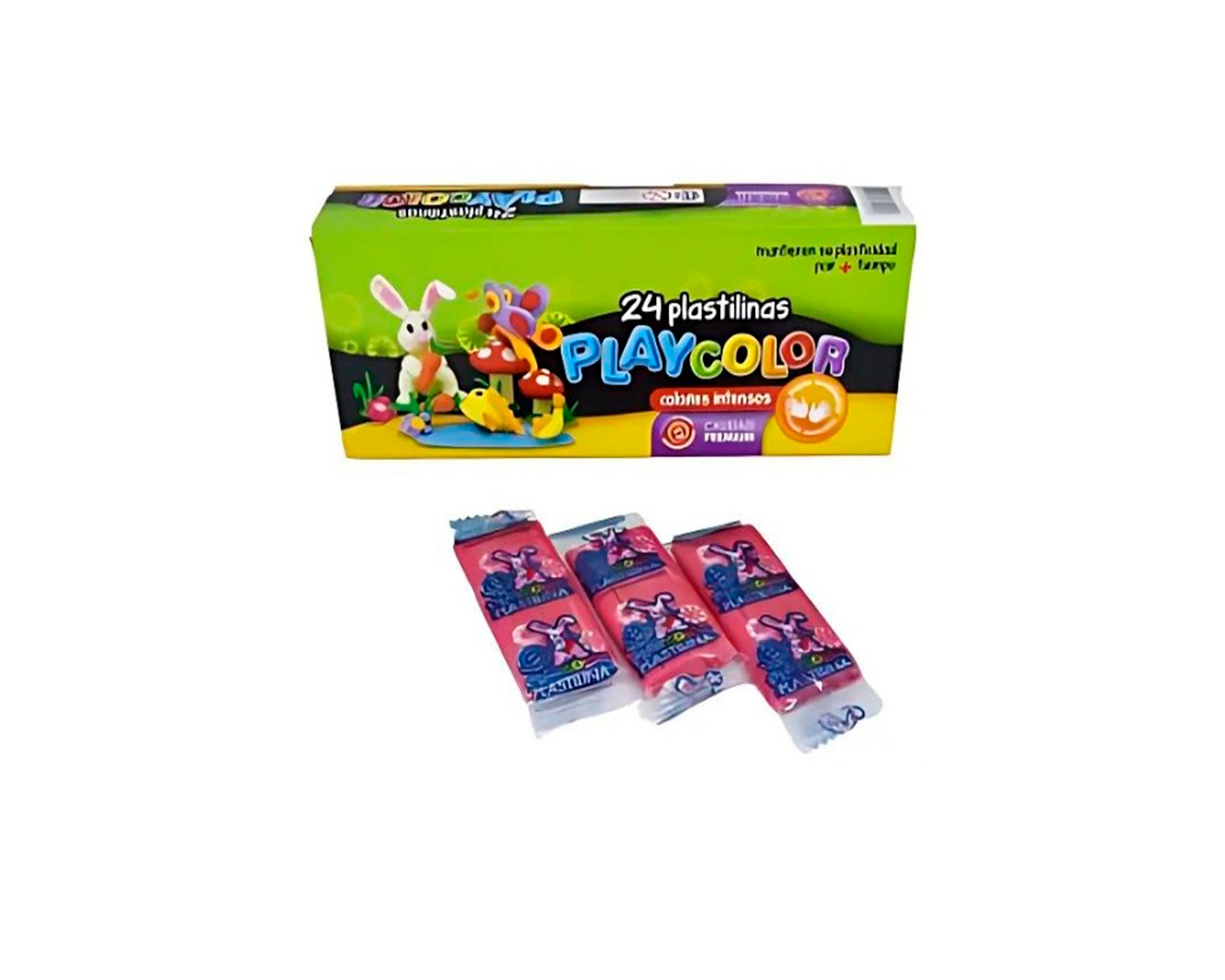PLASTILINA PLAYCOLOR CAJA x24 BARRAS ROJO