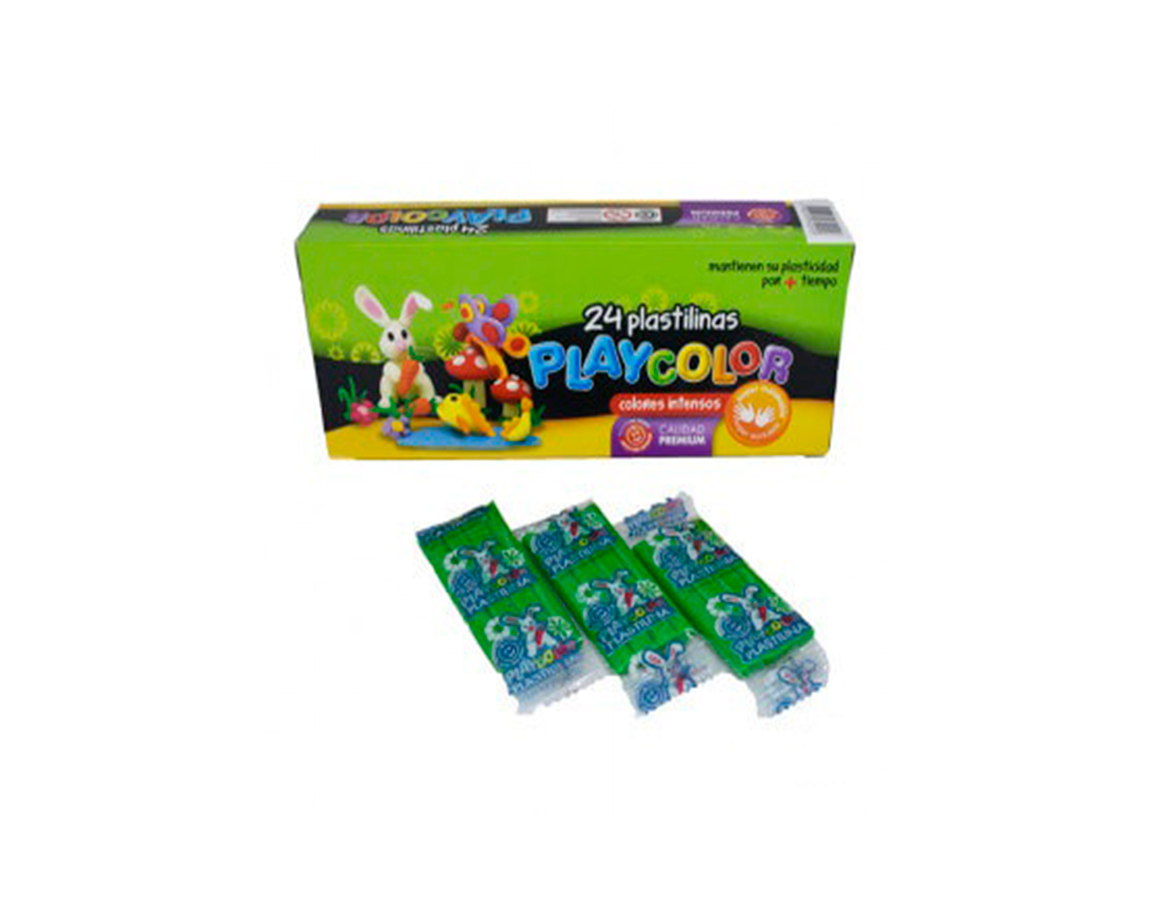 PLASTILINA PLAYCOLOR CAJA x24 BARRAS VERDE