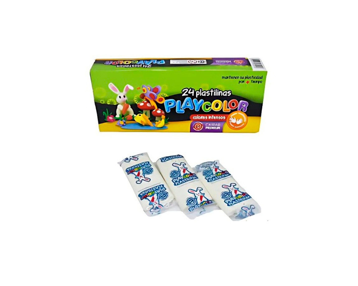 PLASTILINA PLAYCOLOR CAJA x24 BARRAS BLANCO