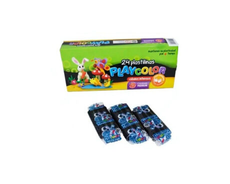 PLASTILINA PLAYCOLOR CAJA x24 BARRAS NEGRO