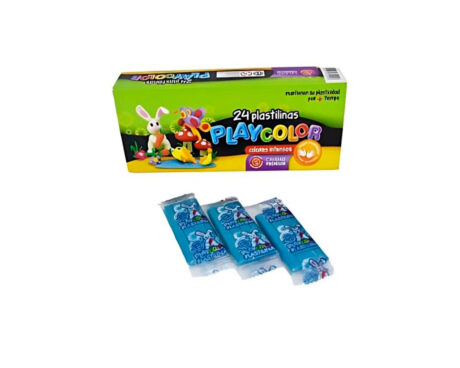 PLASTILINA PLAYCOLOR CAJA x24 BARRAS CELESTE