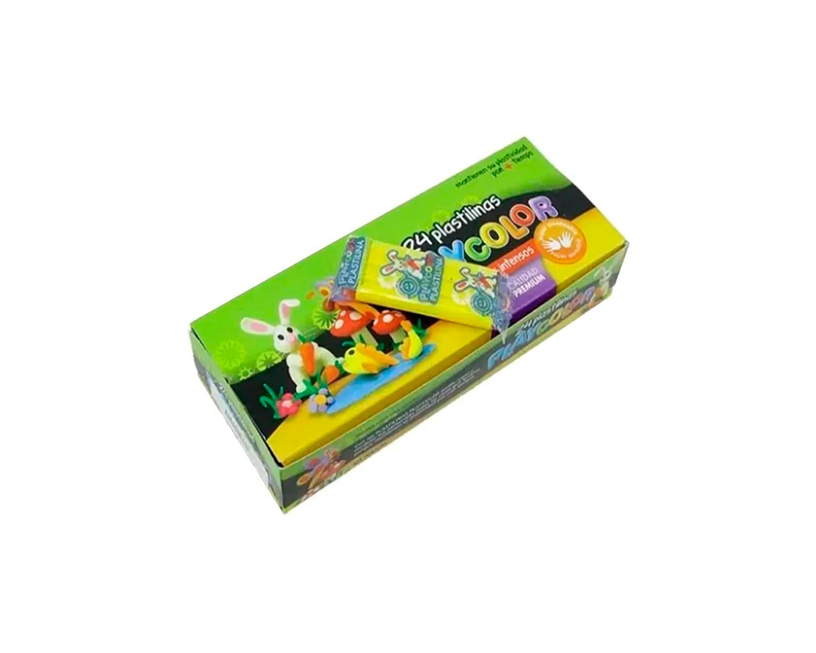 PLASTILINA PLAYCOLOR CAJA x24 BARRAS AMARILLO