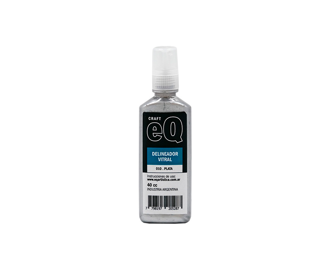 ACCESORIO EQARTE DELINEADOR VITRAL/AGUA 40 CC PLATA