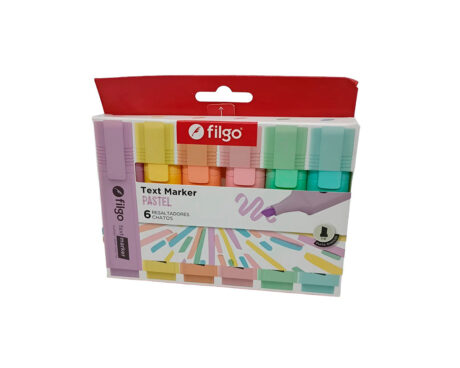 RESALTADOR FILGO CHATO PASTEL x 6 U. BLISTER