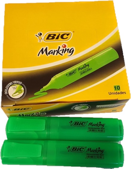 RESALTADOR BIC MARKING VERDE x 10 U.