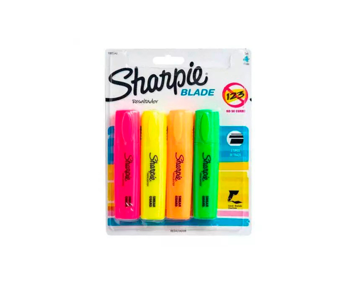 RESALTADOR SHARPIE ACCENT BLADE x 4 UNID.