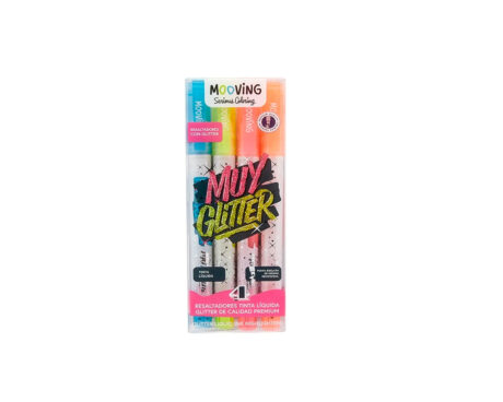 RESALTADOR MOOVING COLORING 3051604 x 4 U. GLITTER