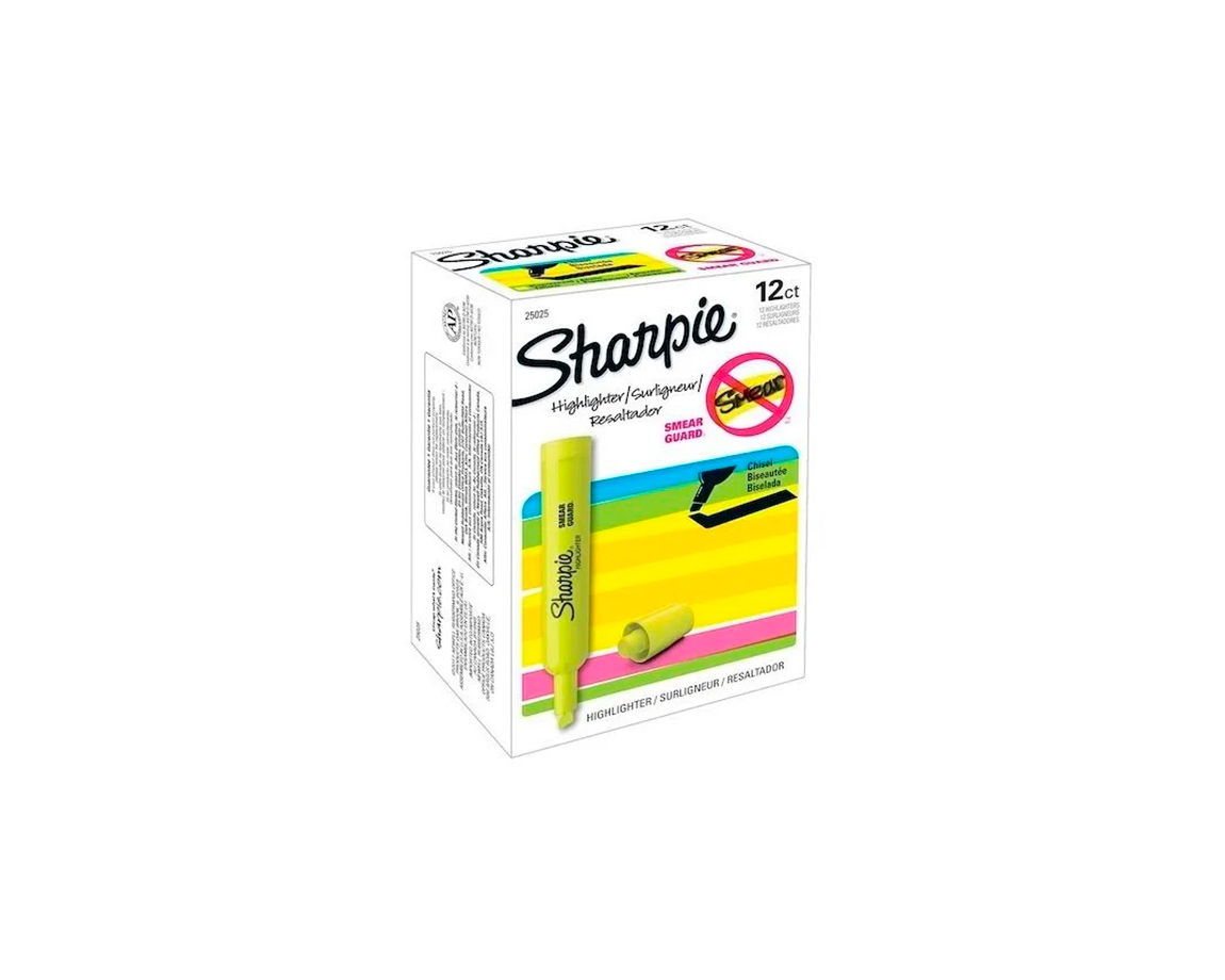 RESALTADOR SHARPIE POCKET x 12 U. AMARILLO