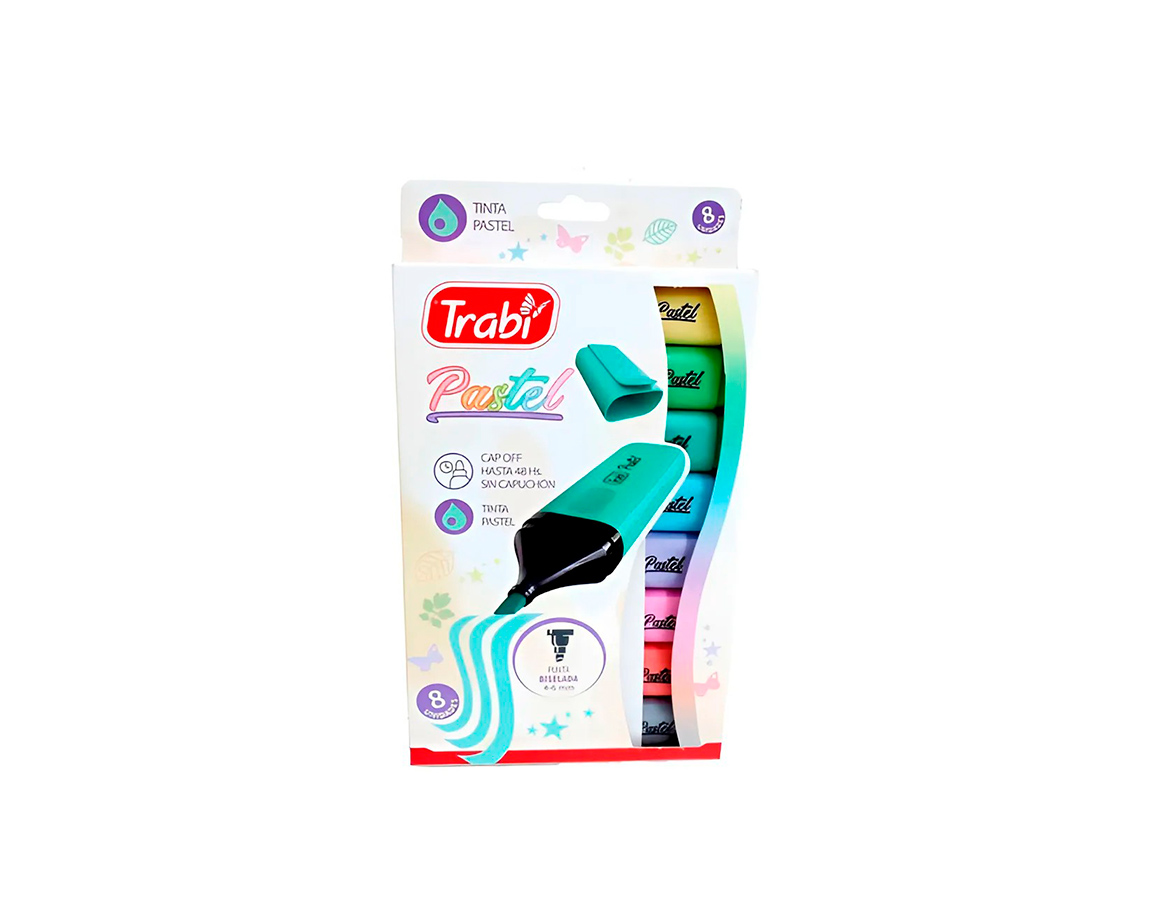 RESALTADOR TRABI PASTEL x 8 U. SURTIDO
