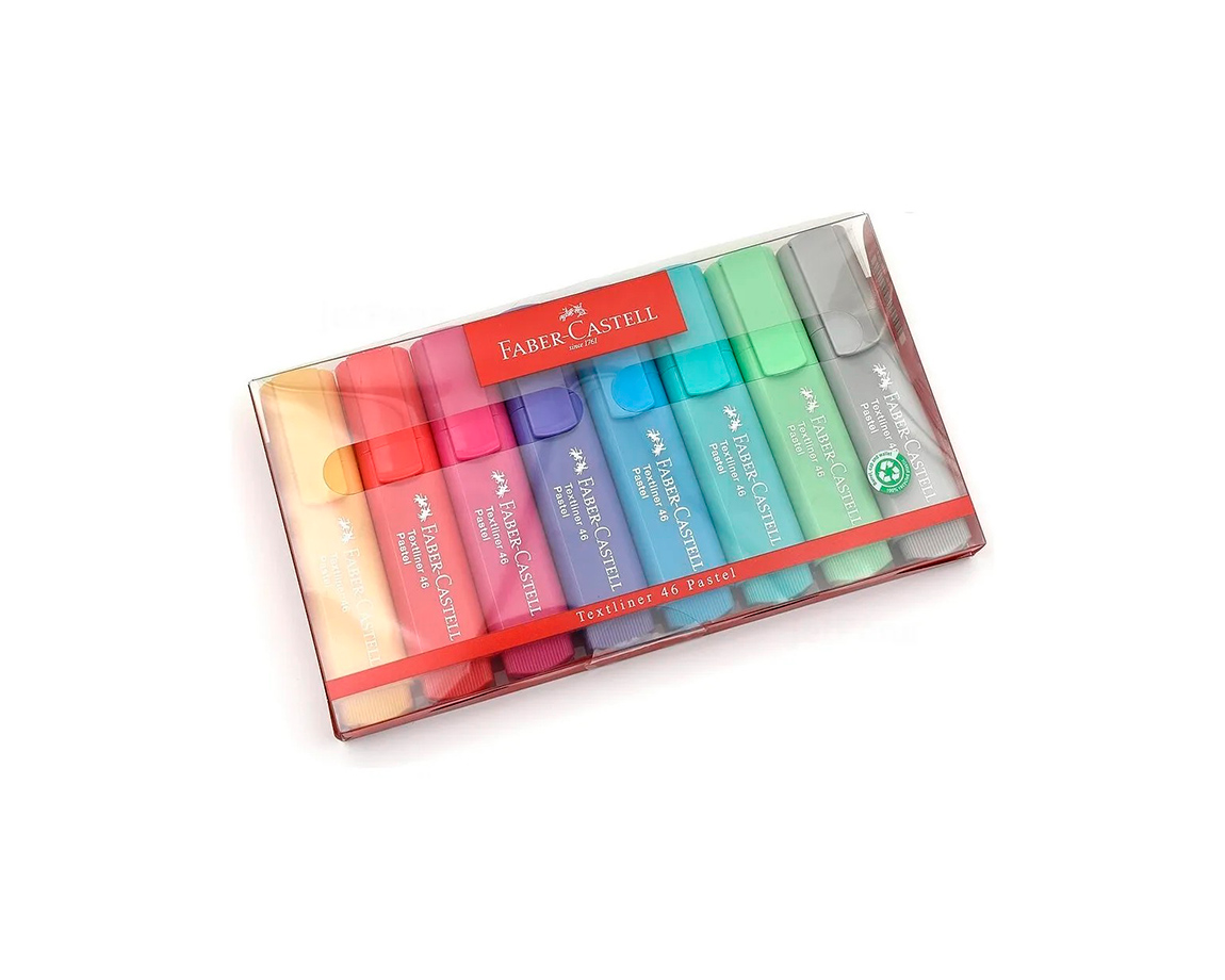 RESALTADOR FABER 46 PASTEL x 8 UNID.