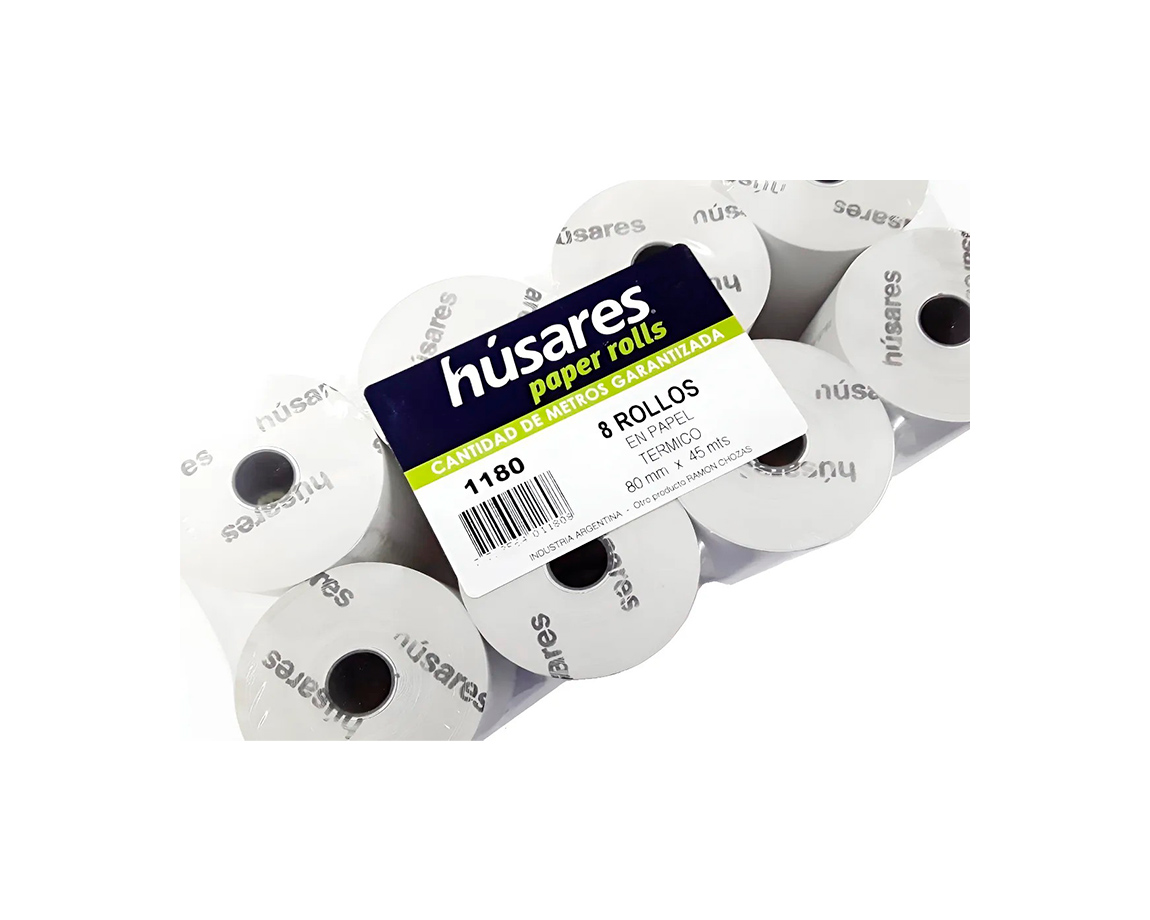 ROLLO HUSARES 1180 TERMICO 80 MM x45 MTS x 8 U.