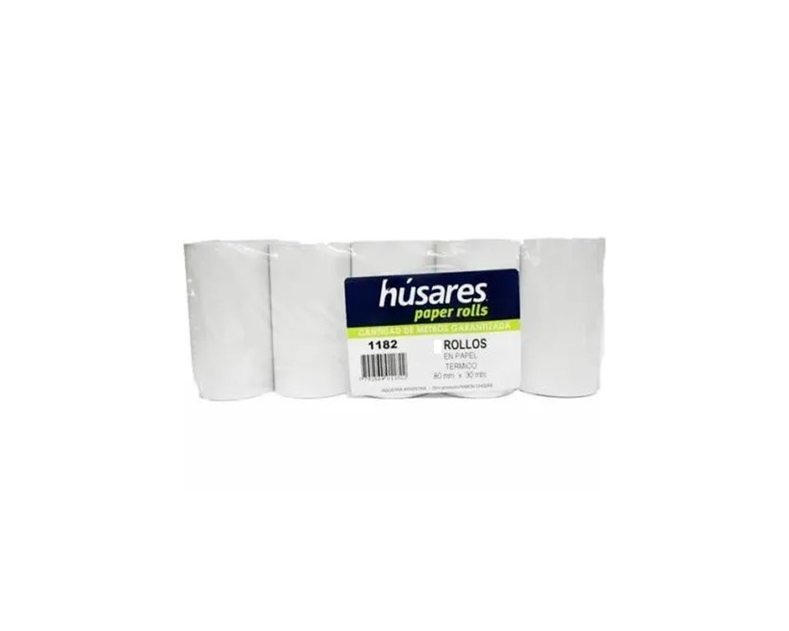 ROLLO HUSARES 1182 TERMICO 80 MM x30 MTS x 10 U.