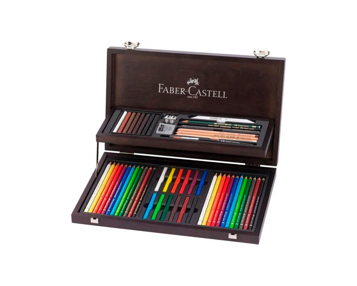 SET FABER COMPENDIUM ART&GRAPIC CAJA MADERA x 54 UNID.