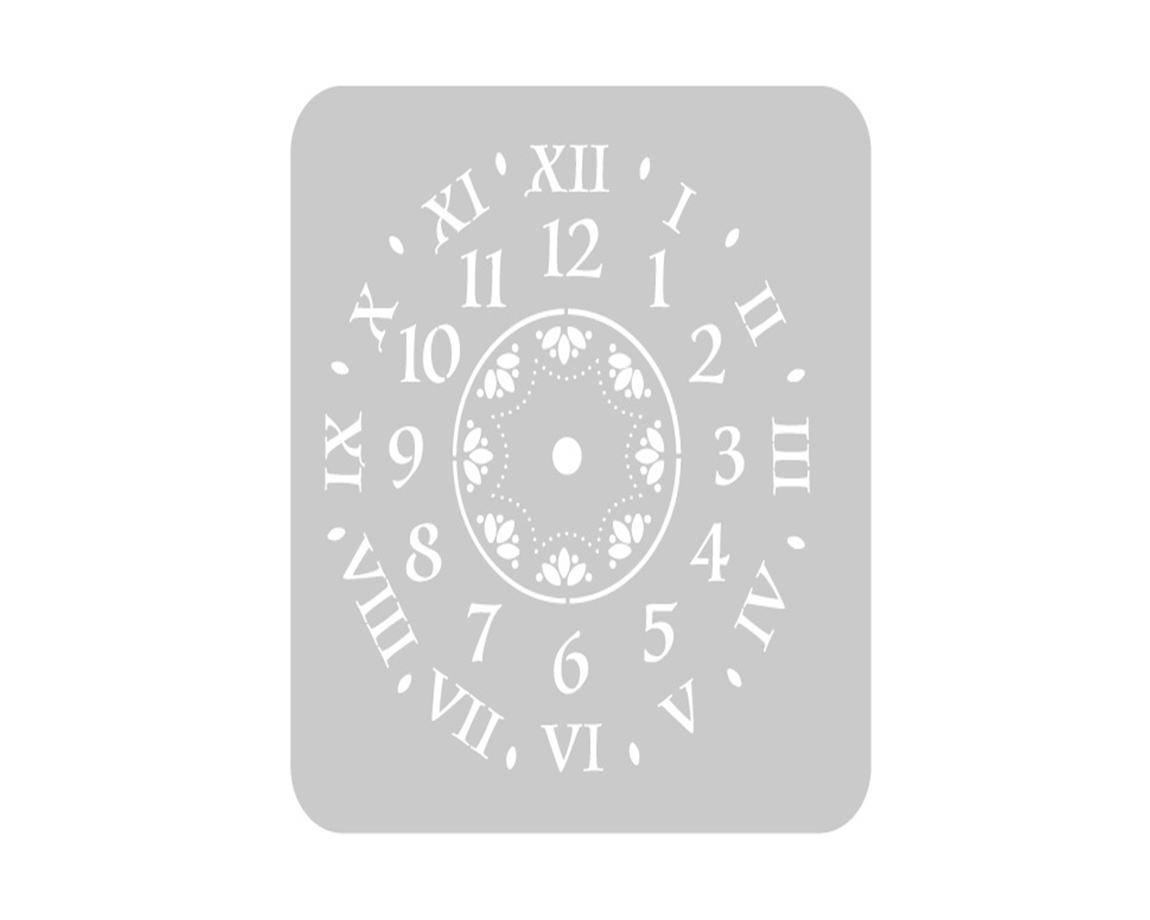 STENCIL EQARTE 30x30 CM Nro 1007 RELOJ DOBLE