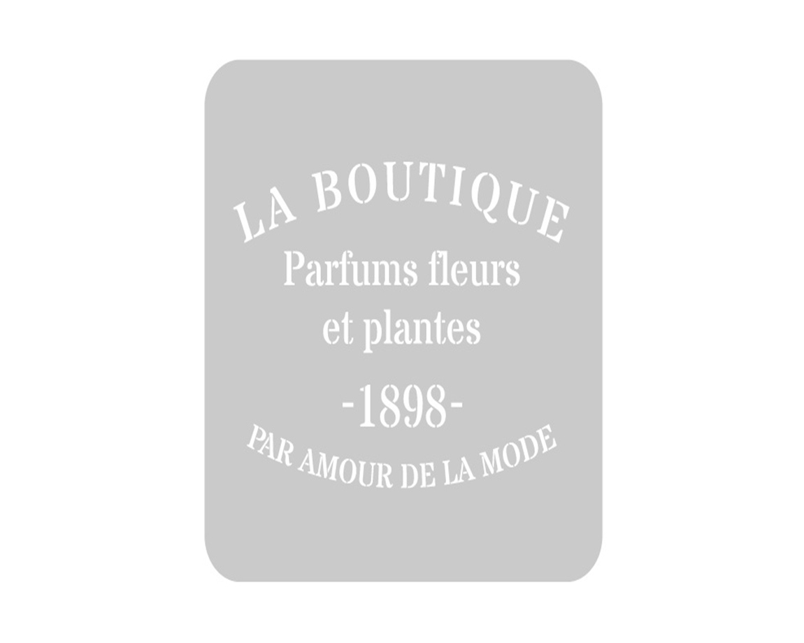 STENCIL EQARTE 30x30 CM Nro 1009 BOUTIQUE