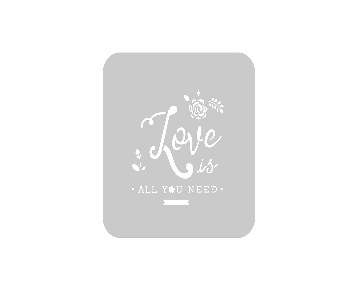 STENCIL EQARTE 15x15 CM Nro 923 LOVE ROMANTICO