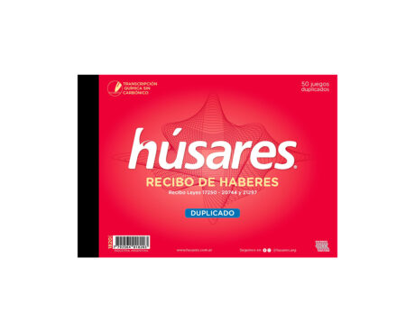 TALONARIO HUSARES 1820 RECIBO LEY 17250