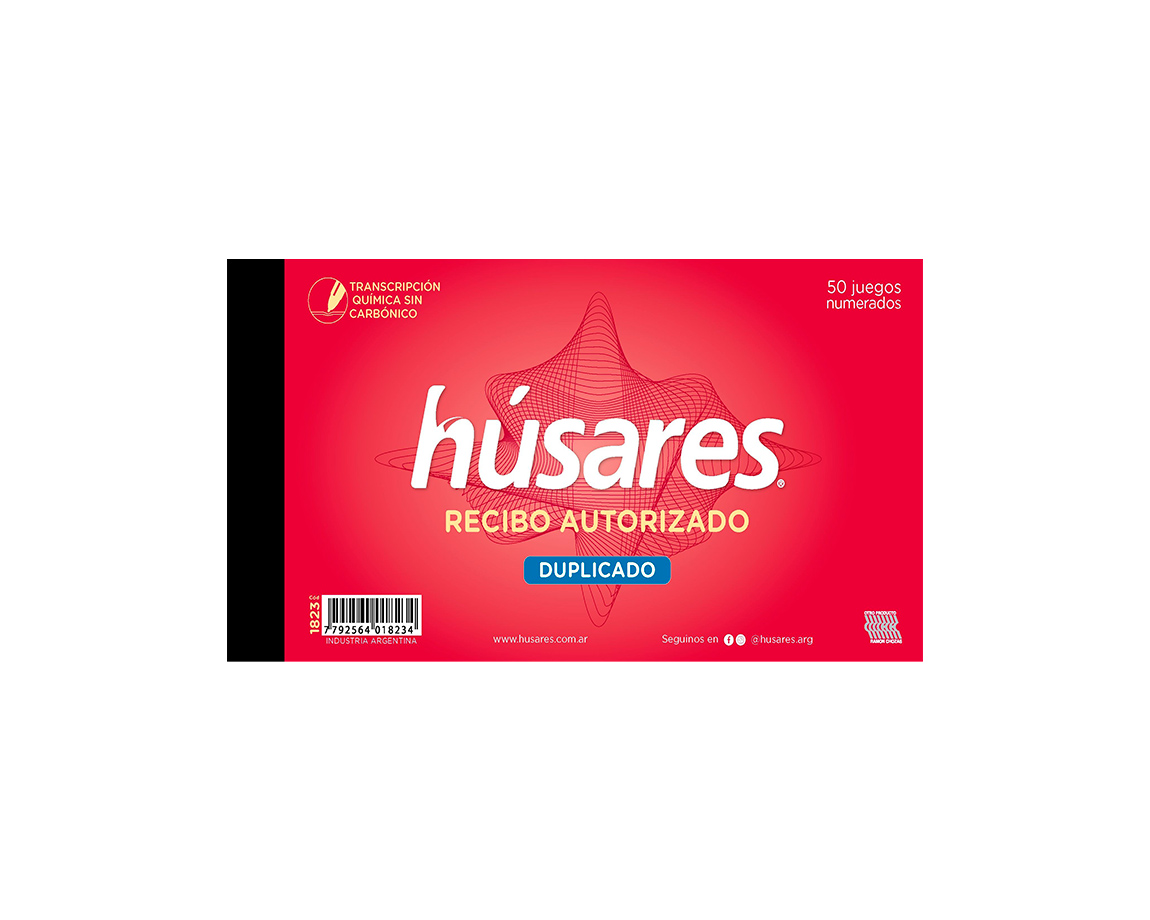 TALONARIO HUSARES 1823/823 RECIBO AUTORIZADO