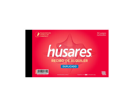 TALONARIO HUSARES 1824 RECIBO DE ALQUILER