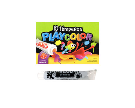 TEMPERA PLAYCOLOR POMO 8ML x 10 U. NEGRO