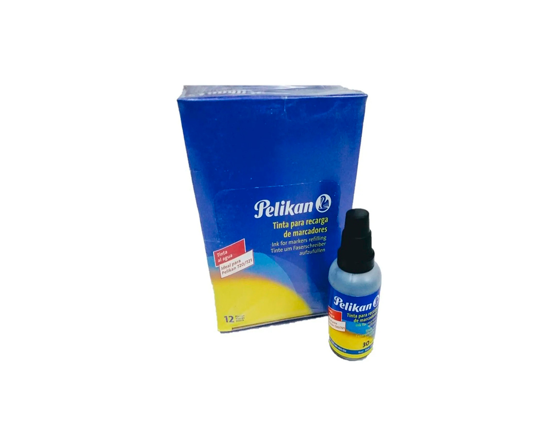 TINTA PELIKAN P/MARCADOR AGUA x 12 U. AZUL "OFERTA"