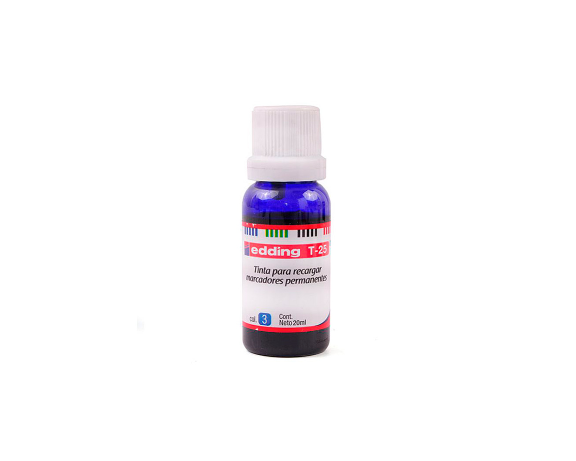 TINTA EDDING T25 x20ML P/MARC SOLVENTE AZUL