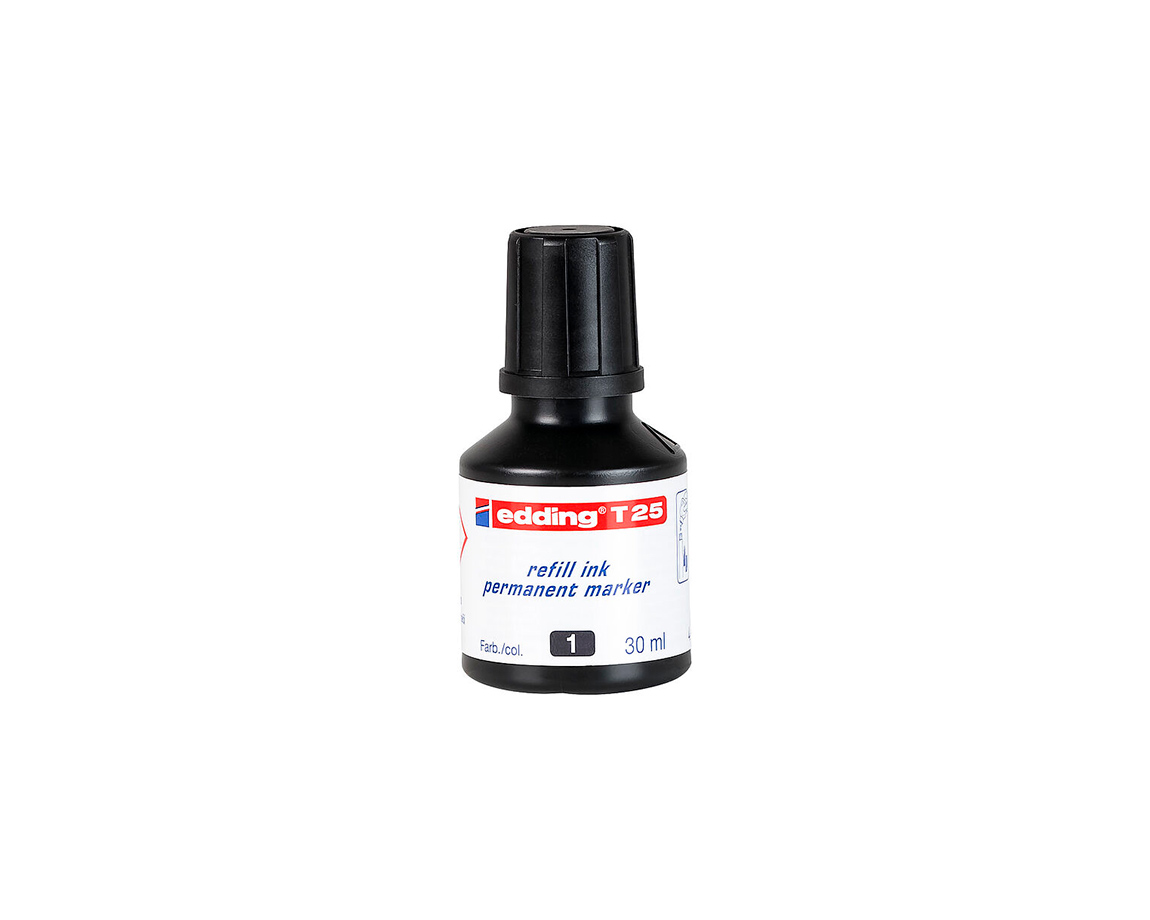 TINTA EDDING T25 x30ML P/MARC SOLVENTE NEGRO