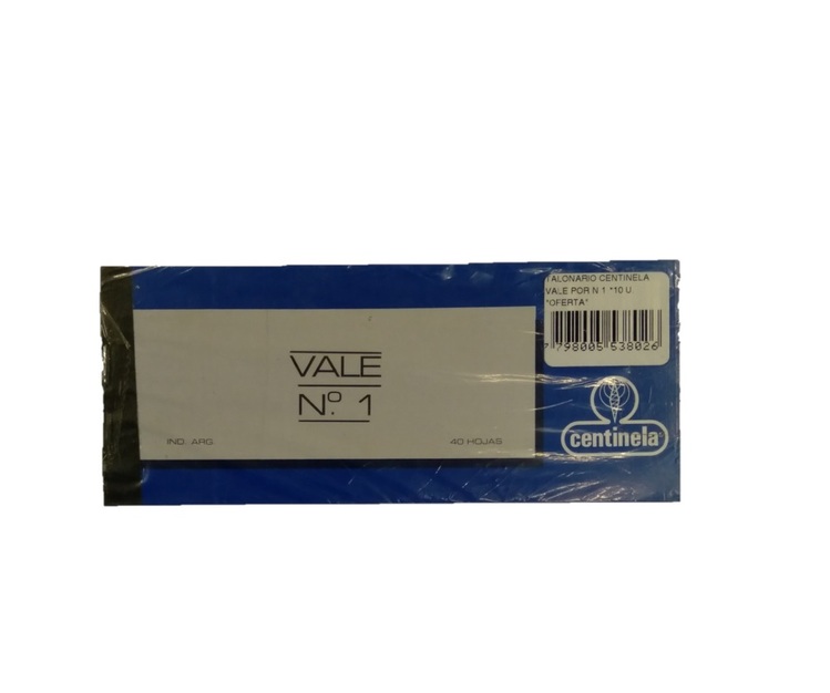 TALONARIO CENTINELA VALE POR Nro 1 U.