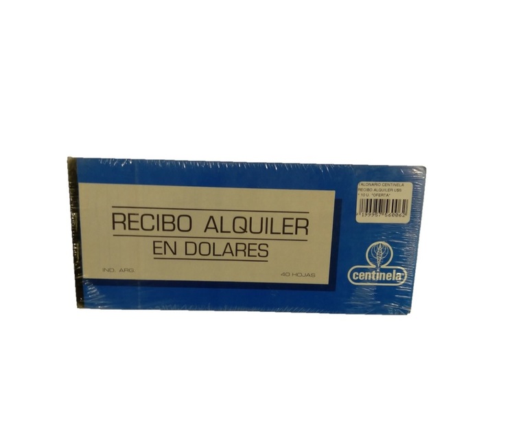 TALONARIO CENTINELA RECIBO ALQUILER U$S x 10 U. OFERTA