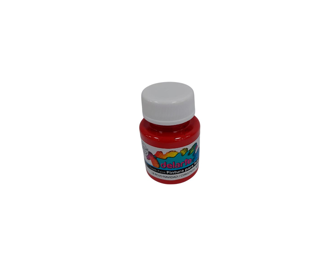 PINTURA DELARTE TELA  18 ROJO NAVIDAD  x 37 CC