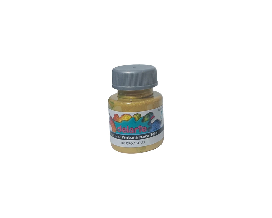 PINTURA DELARTE TELA  PERLADO 203 ORO  x 37 CC