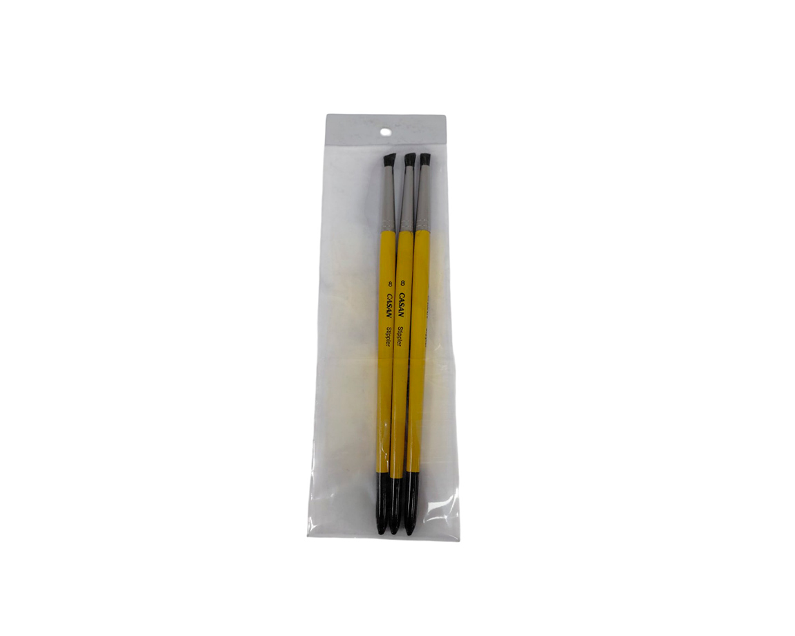 PINCEL STIPPLER Nro. 8 CABO AMARILLO x 3 U.