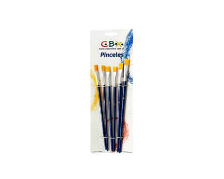 PINCEL CBX ECO 1 CHATO SET x 6 SURTIDO