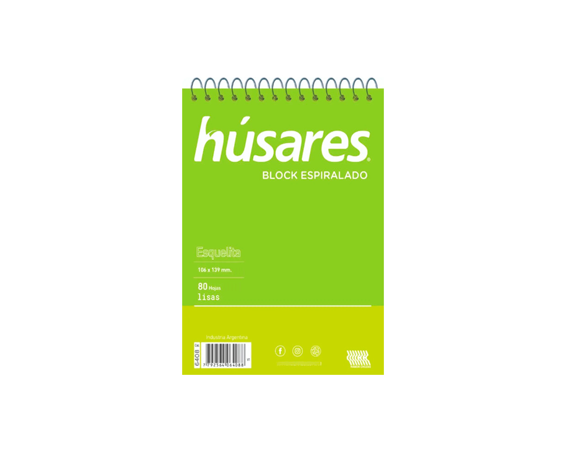 BLOCK HUSARES 6405 ESP ESQUELA L X 80 HOJAS