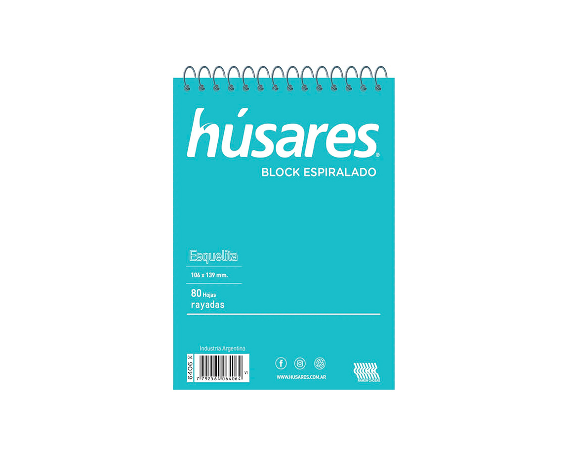 BLOCK HUSARES 6406 ESP ESQUELITA = X 80 HOJAS