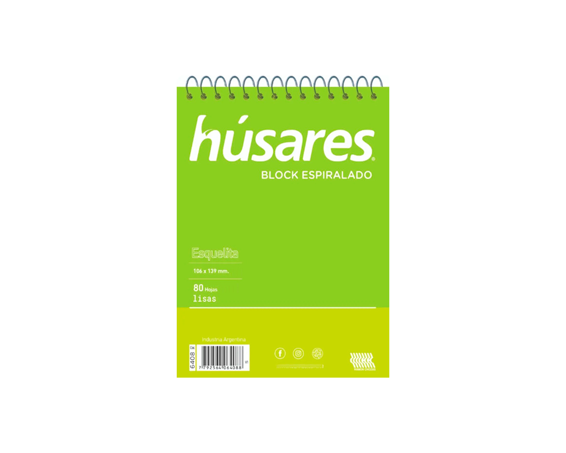 BLOCK HUSARES 6408 ESP ESQUELITA L X 80 HOJAS