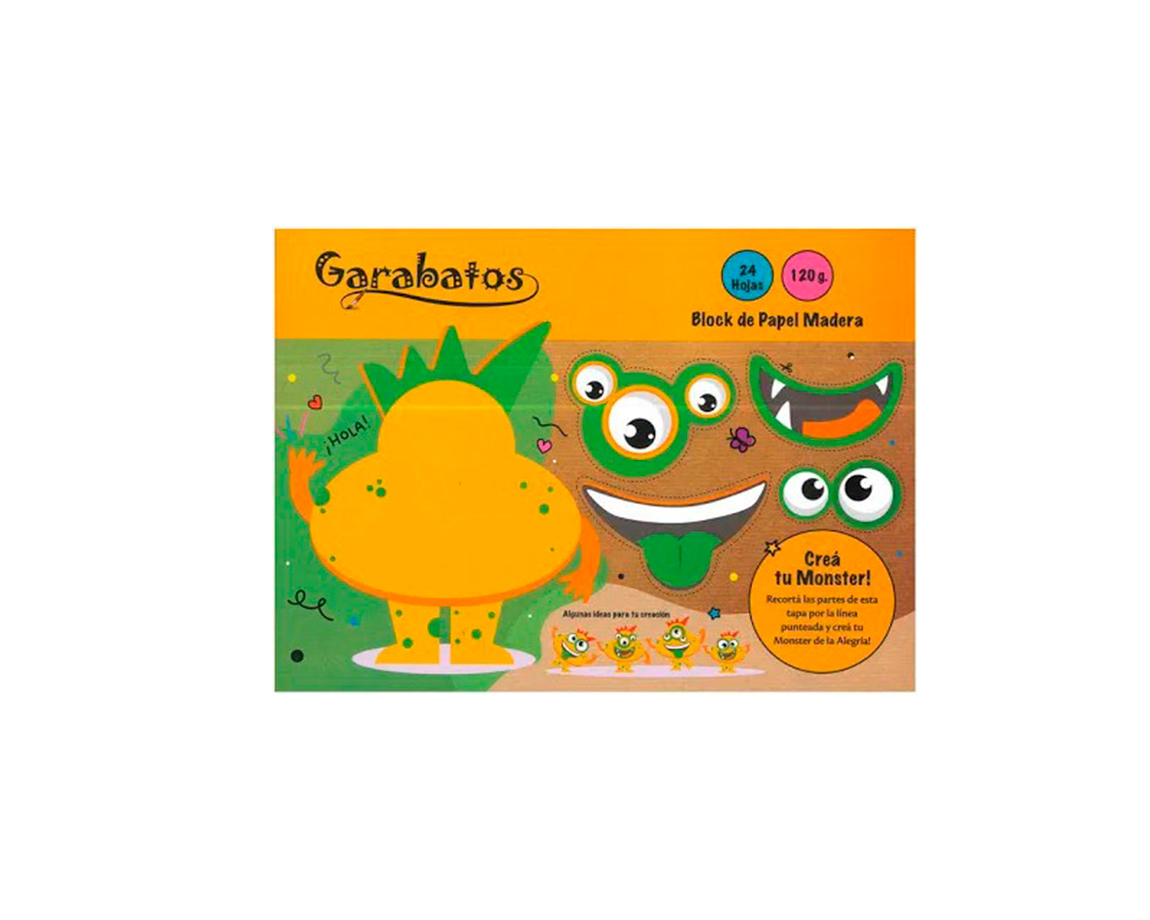 BLOCK GARABATOS PAPEL MADERA 120 gs. x 24 HOJAS