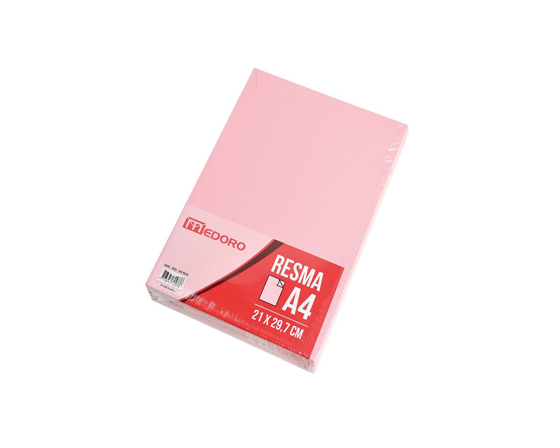 PAPEL RESMA MEDORO A4 75 GS ROSA x 500 H.