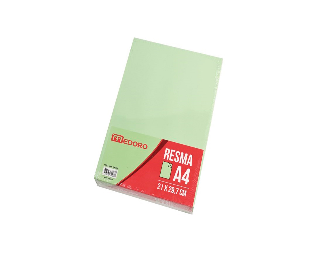 PAPEL RESMA MEDORO A4 75 GS VERDE x 500 H.