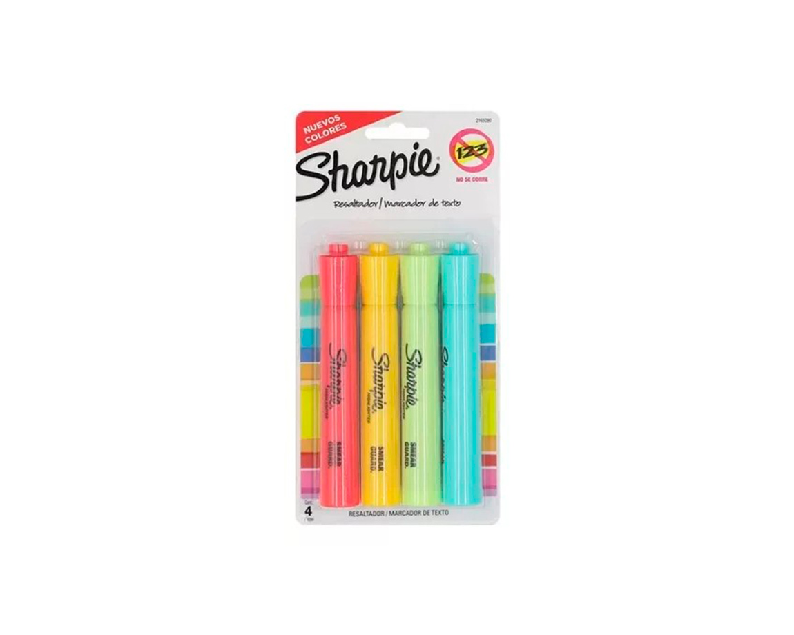 RESALTADOR SHARPIE TANK x 4 U. COLORES NUEVOS 2165090