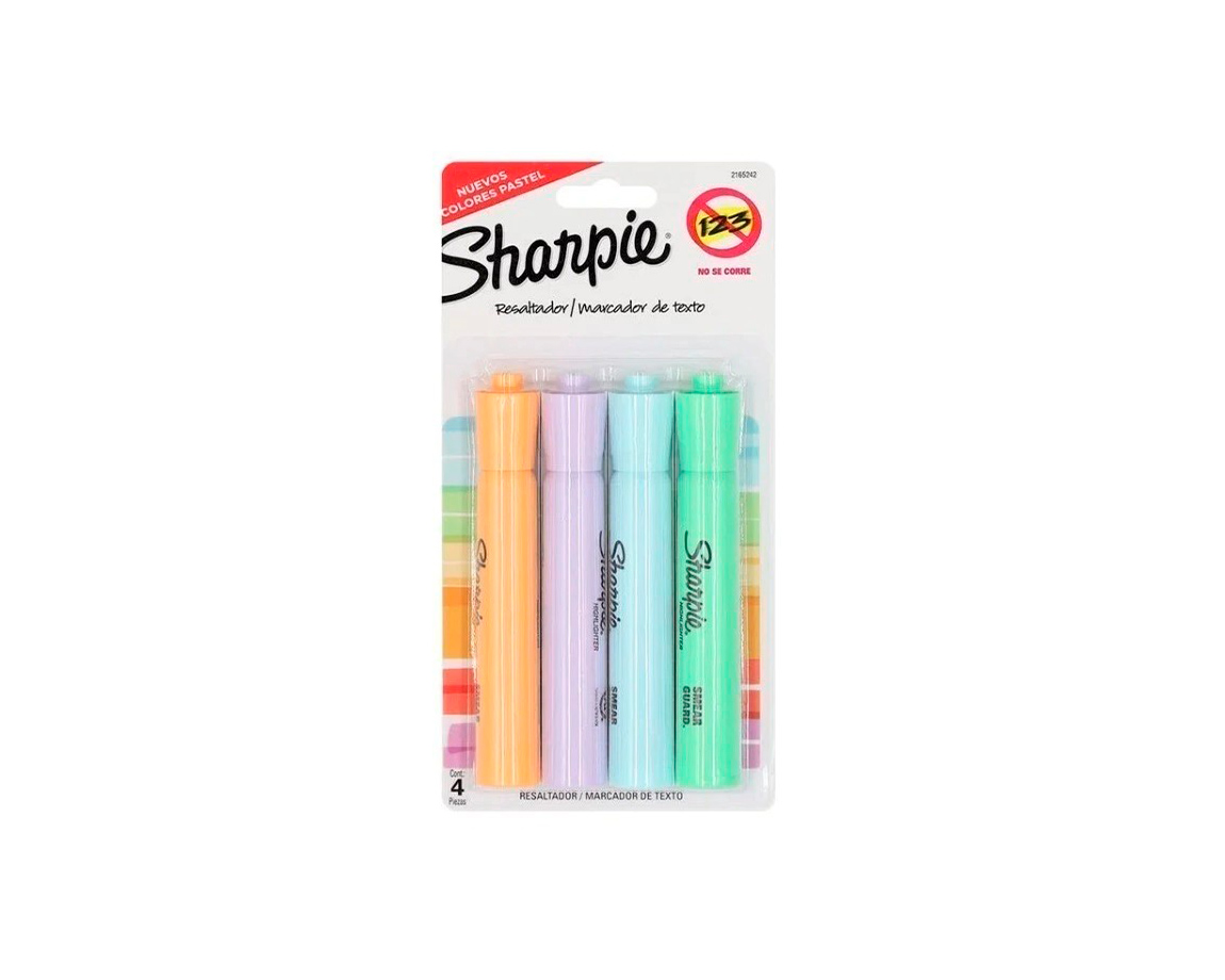 RESALTADOR SHARPIE TANK x 4 U. COLORES PASTEL 2165242