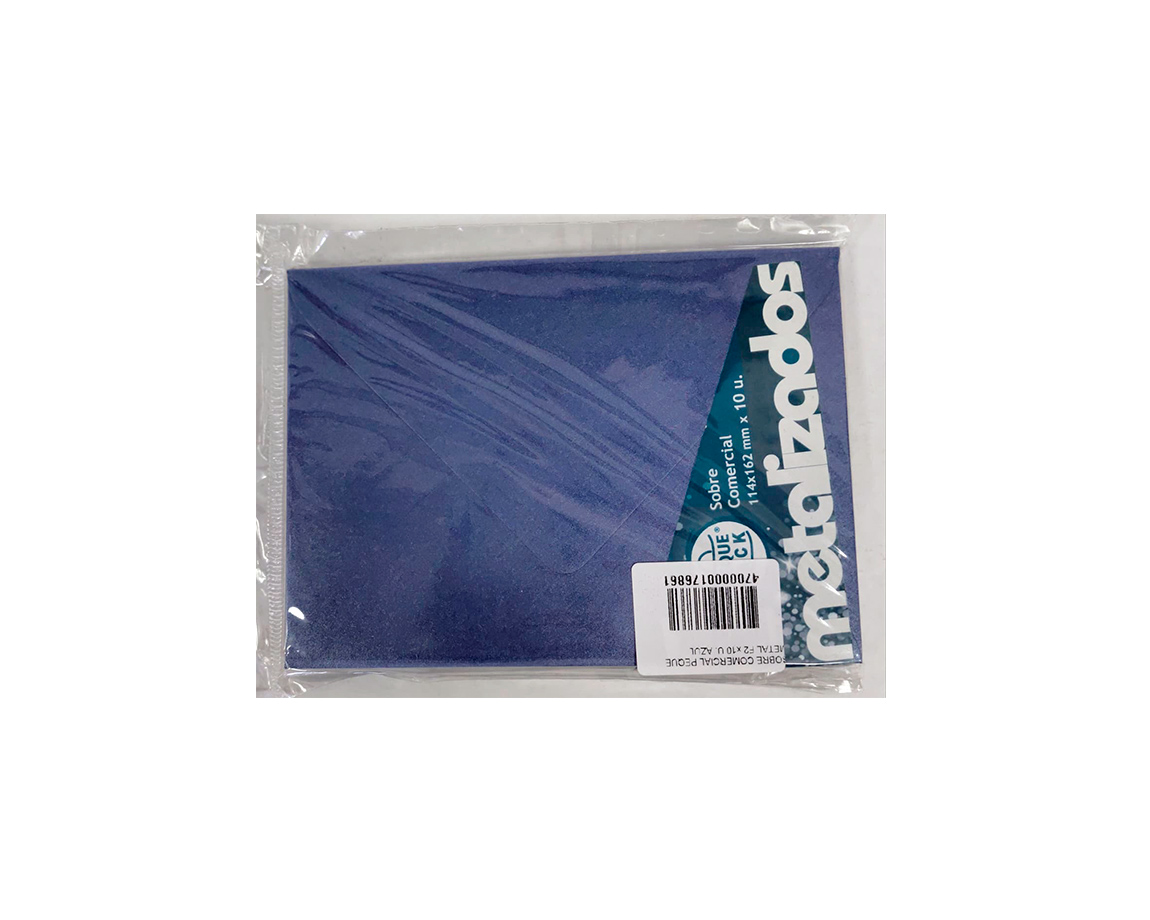 SOBRE COMERCIAL PEQUE METAL F2 x10 U. AZUL