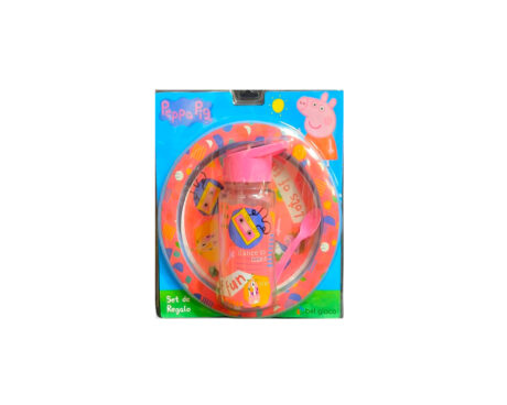 PLATO + BOTELLA STRAW TOP BEL GIOCO PEPPA PIG