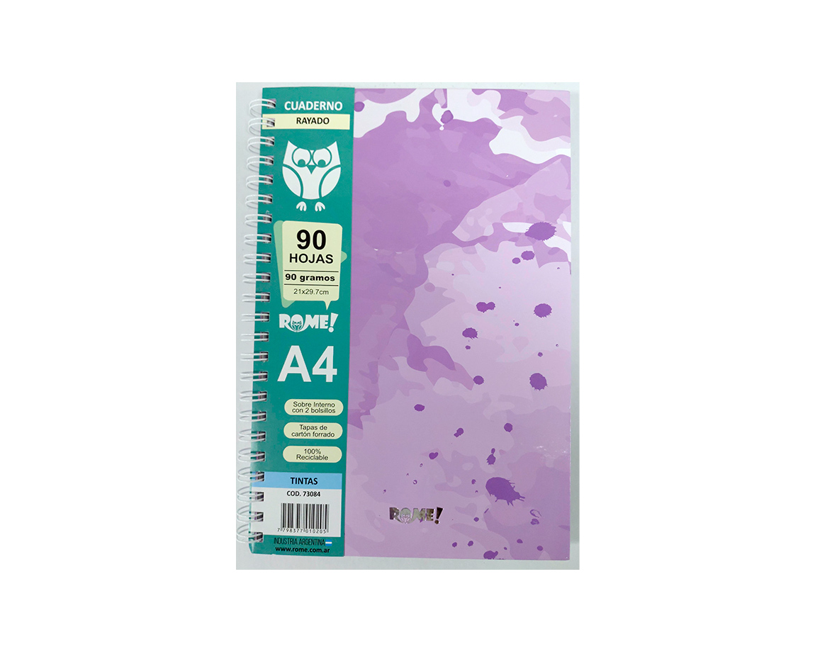 CUADERNO ROME 73084 A4 TINTAS 90 HOJAS =